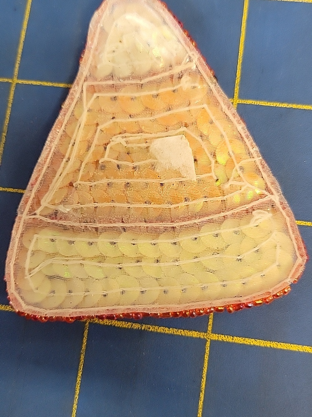Sequin Candy Corn 2.5" Patch - Orange & Yellow - Picture 3 of 3